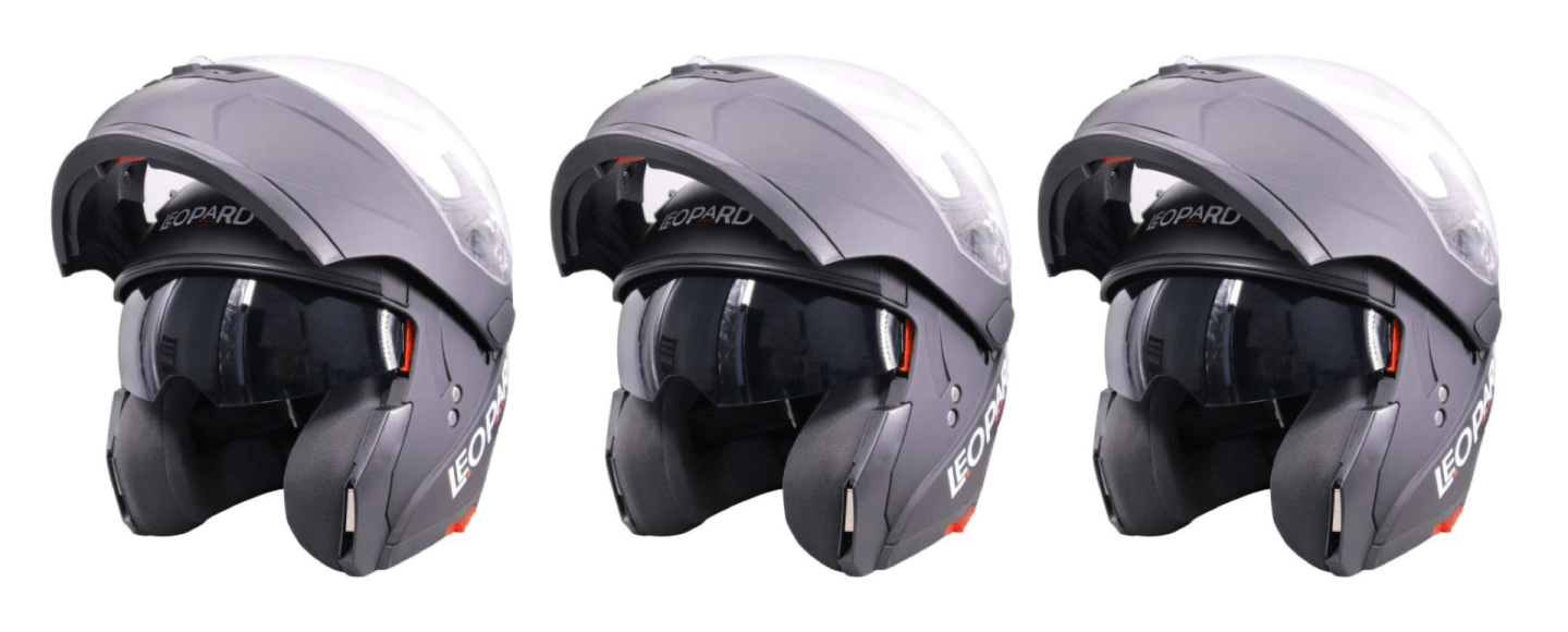 Leopard Flip Up Front Motorcycle Helmet