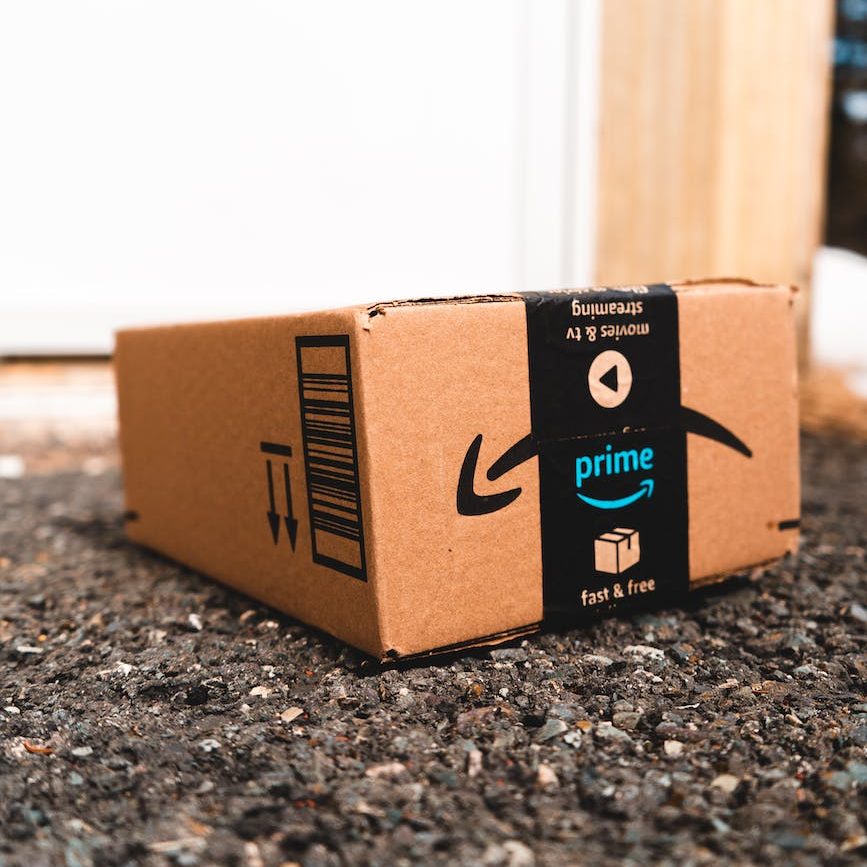 Amazon parcels in front of their door after being delivered 